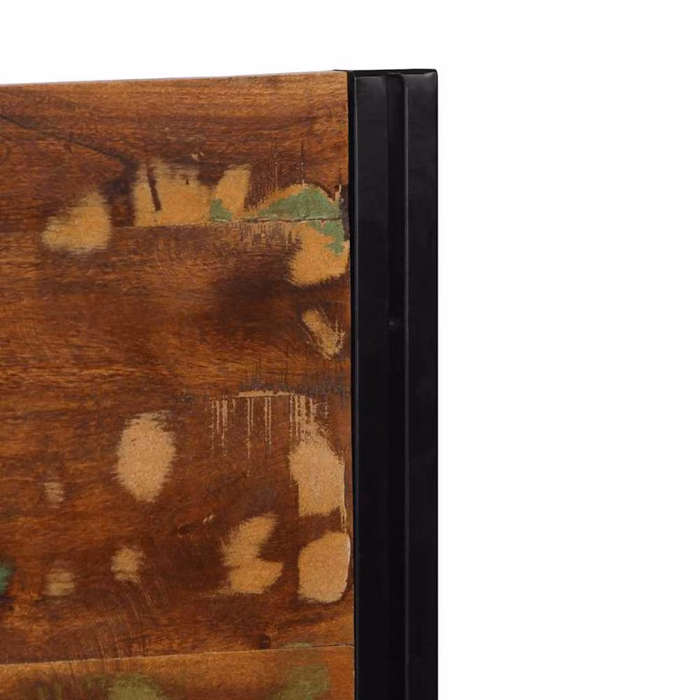 Berkfield Home Industrial Headboard in Brown Reclaimed Wood and Iron, Width: 140 cm – 3