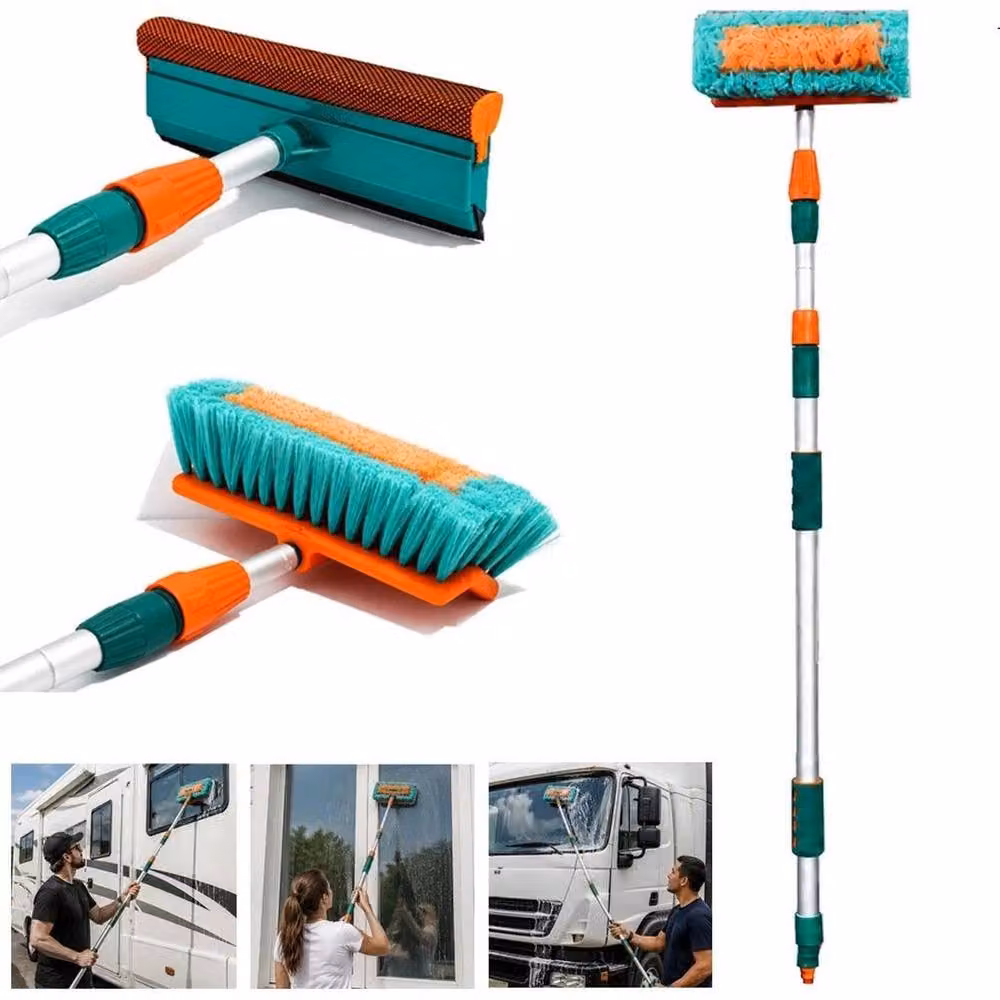 Pawnora Green Car Van Window Washing Brush with Telescopic Aluminium Handle and Microfibre Head – 2
