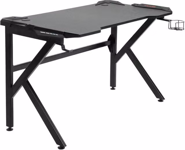 NESTLUNE Black Gaming Desk for Home and Office, W/D/H: 100 x 60 x 75 cm