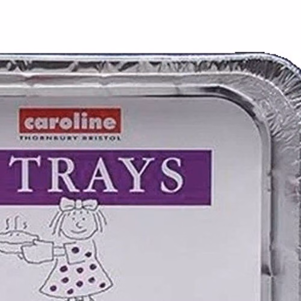 Caroline Rectangular Metal Foil Trays in Silver, Pack of 2 – 2