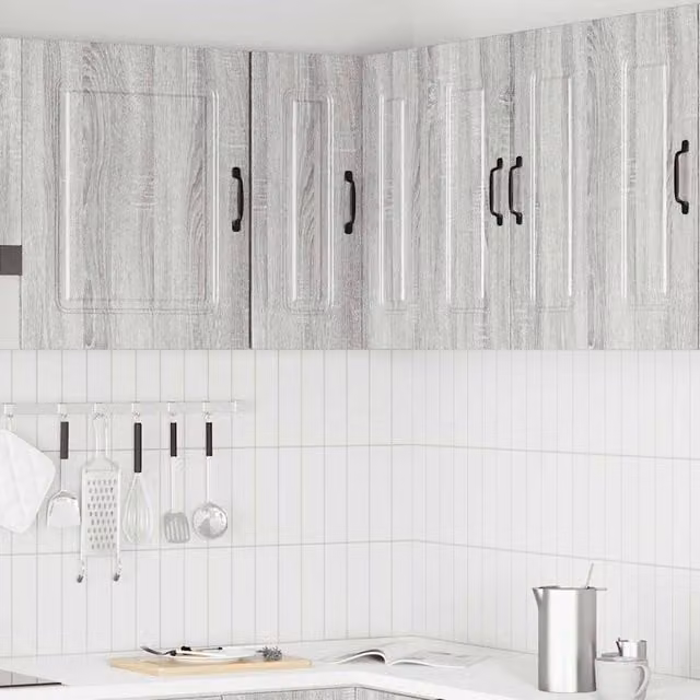 Berkfield Home Kalmar Grey Sonoma Kitchen Wall Corner Cabinet in Engineered Wood W/D/H: 57 x 60 x 57 cm