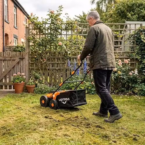 Ark Mat 2 in 1 Electric Lawn Scarifier and Raker, 1800W, 36cm Working Width, 5 Depth Settings, 45L Collection Bag, Orange – 3