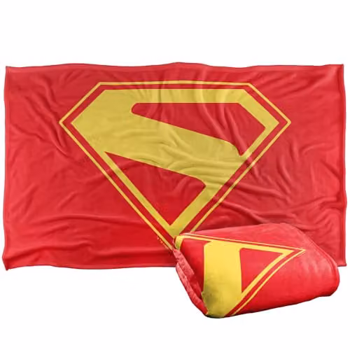 Warner Bros. Superman 2025 Gold Shield Super Soft Fleece Throw Blanket, Multicolour