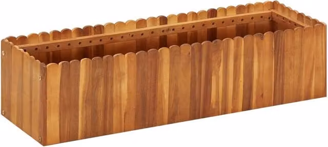 Berkfield Home Garden Raised Bed in Brown Solid Acacia Wood, W/D/H: 100 x 30 x 25 cm – 1