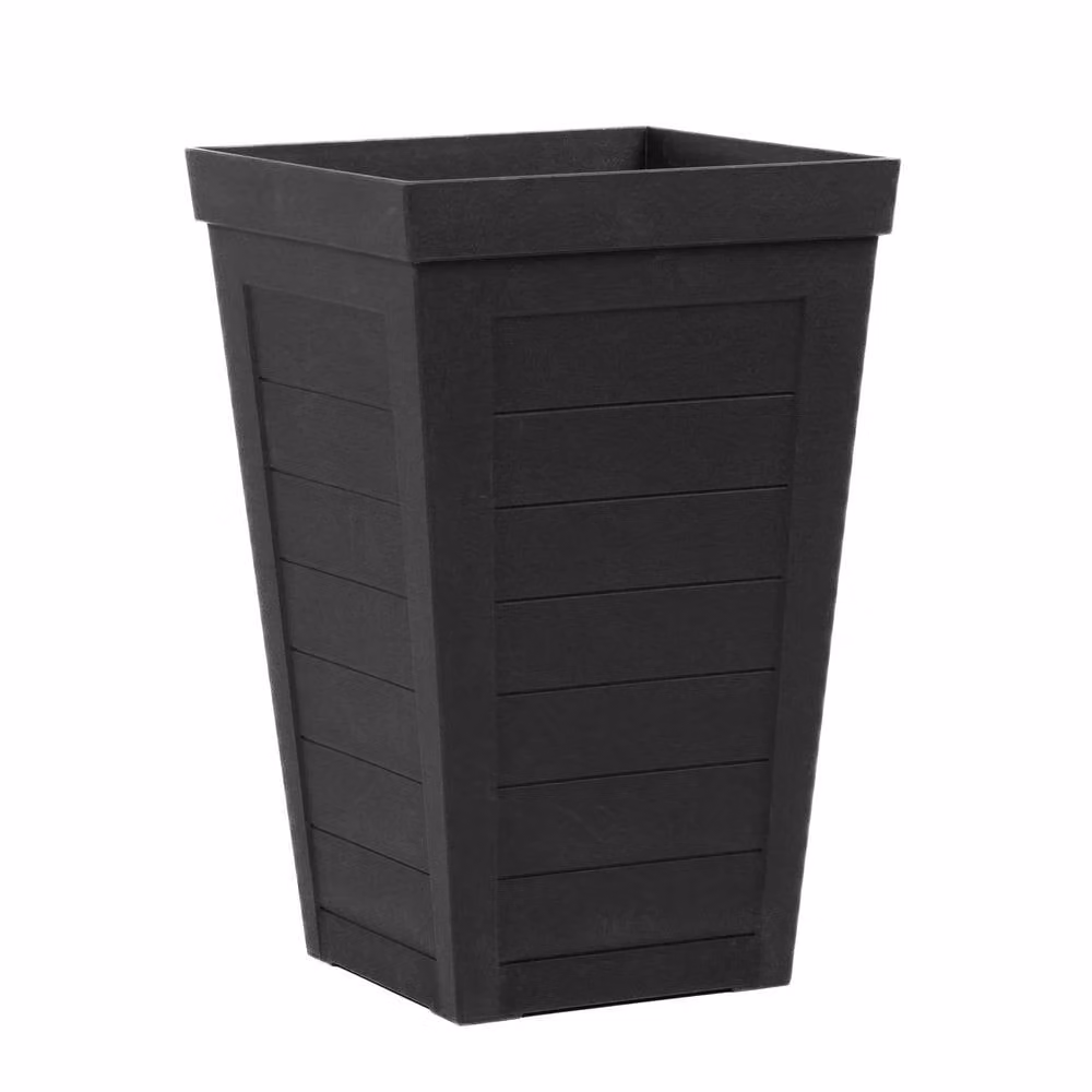 Nicoman Savana Plank Tall Square Rubber Planter, Black, Pack of 2, W/D/H: 37 x 37 x 57 cm – 2
