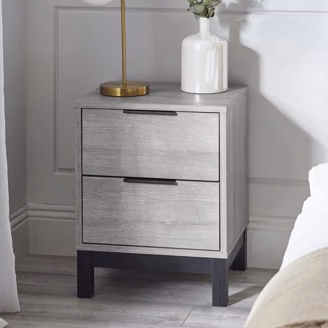 Julian Bowen Bali Bedside Table in Grey Oak