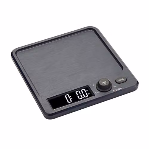 Taylor Digital Kitchen Scales with Large Display and Tare Function, Black