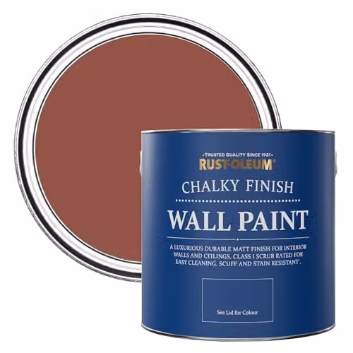Rust-Oleum Red Matt Chalky Wall Paint, Fire Brick, 2.5 l