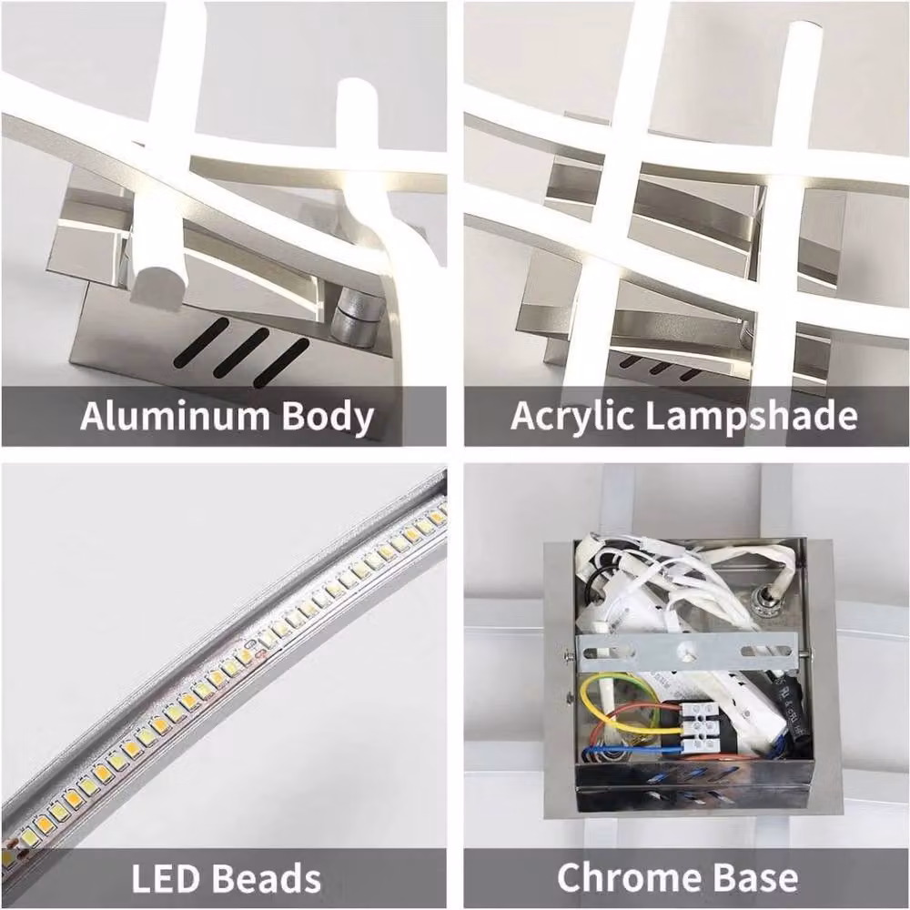Kelvenix Modern Dimmable LED Ceiling Light in White and Silver with Remote Control – 3