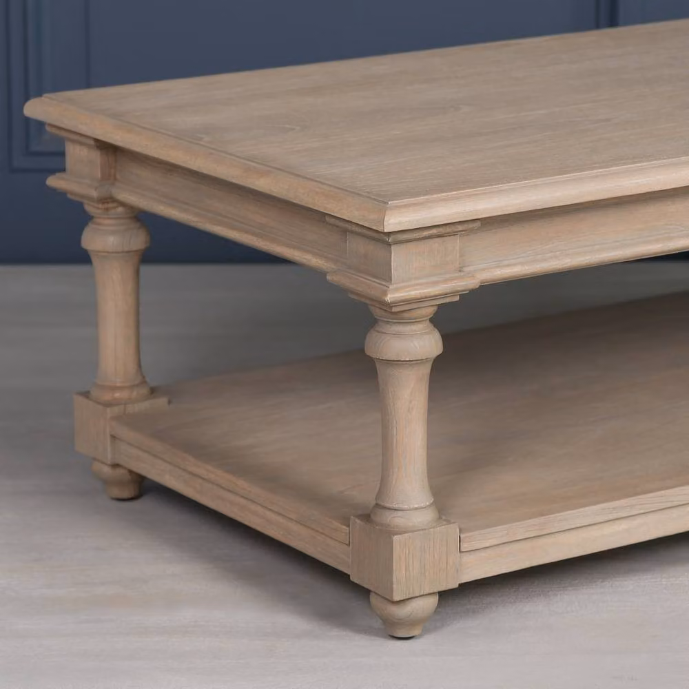 Glasstone Rustic Wooden Coffee Table with Drawer in Brown and Beige, W: 170 cm, D: 71 cm, H: 46 cm – 2