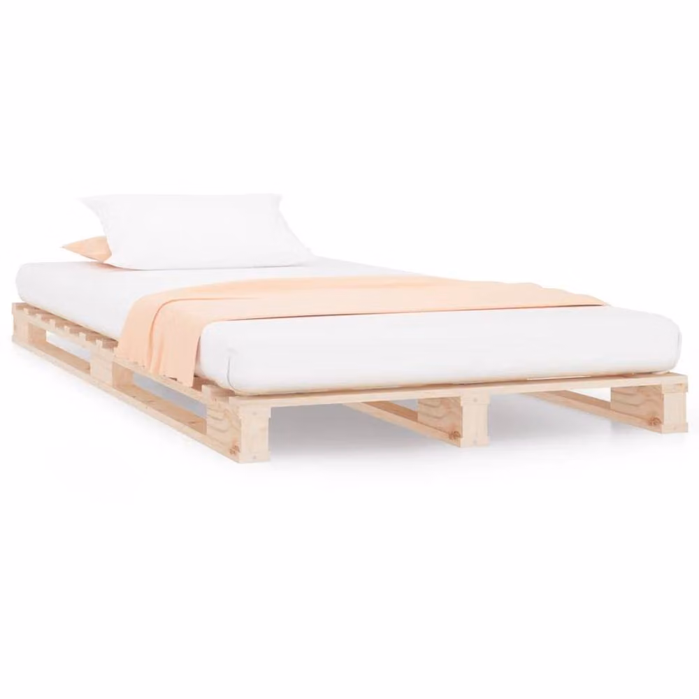 Berkfield Home Single Pallet Bed in Natural Solid Pine, W/D/H: 90 x 190 cm – 2