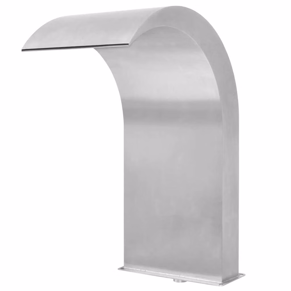 Berkfield Home Pool Fountain in Silver Stainless Steel, W: 45 cm, D: 30 cm, H: 65 cm – 2