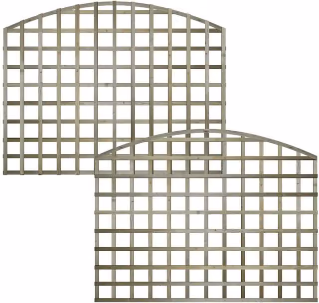 Premier Garden Supplies Arch Top Trellis Panel, Pressure Treated Tanalised Wood, Height: 140 cm, Pack of 5