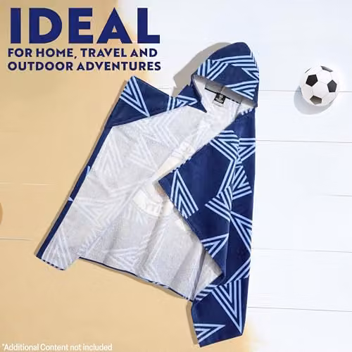 Get Trend Manchester City FC Hooded Cotton Towel for Boys in Blue – 5