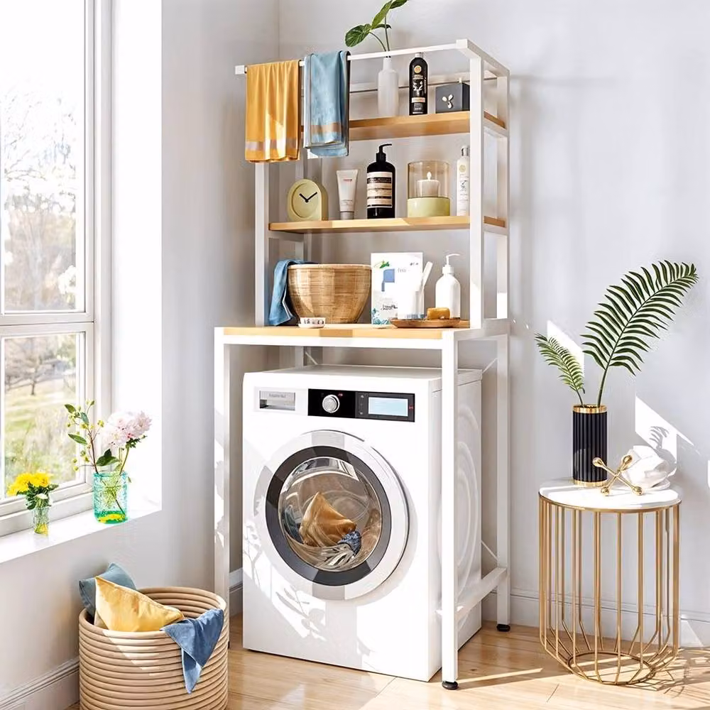 NESTLUNE White 3 Tier Over Fridge Storage Rack for Kitchen and Bathroom – 2