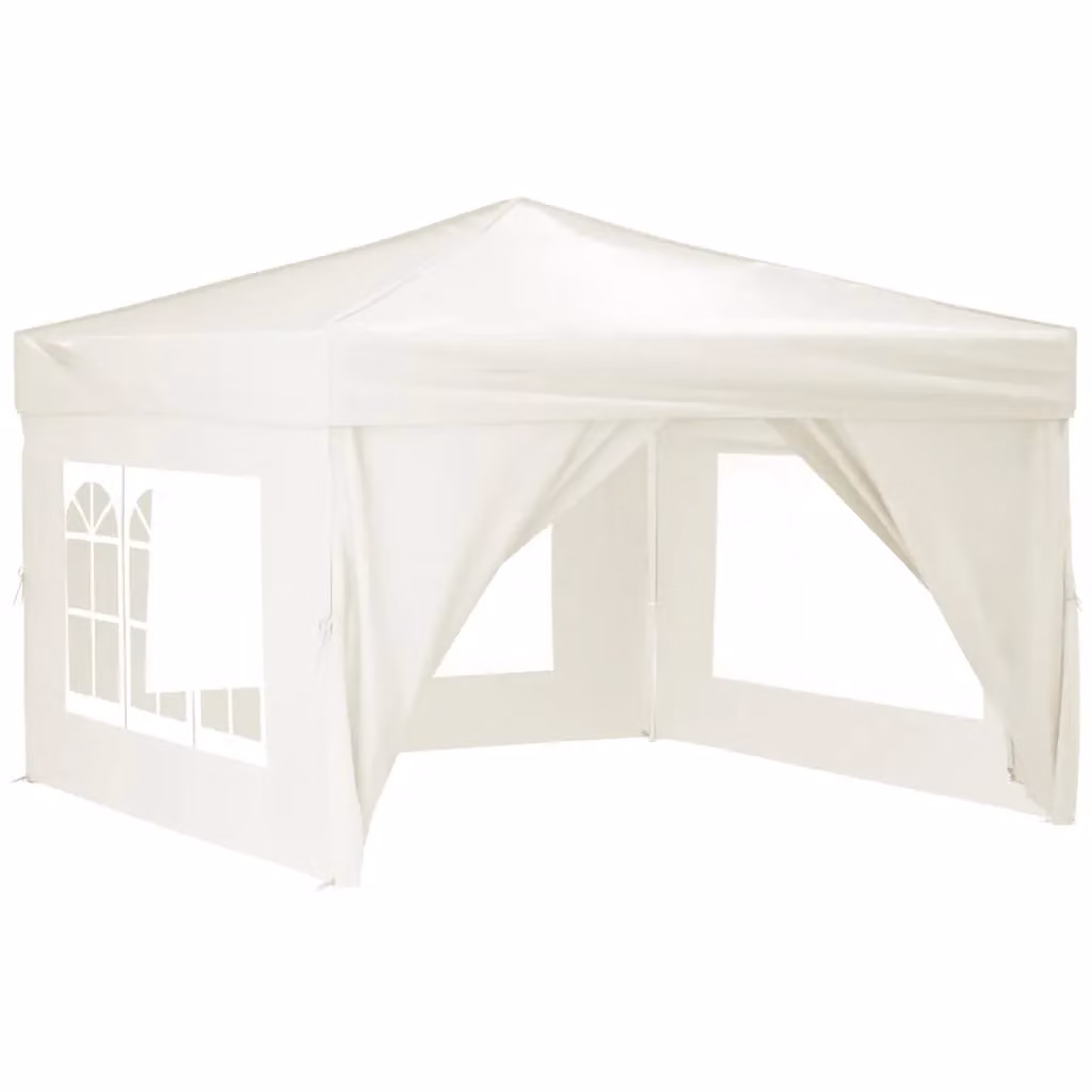 Berkfield Home Folding Party Tent with Sidewalls and Windows, Beige and White, W: 3 x D: 3 m – 2