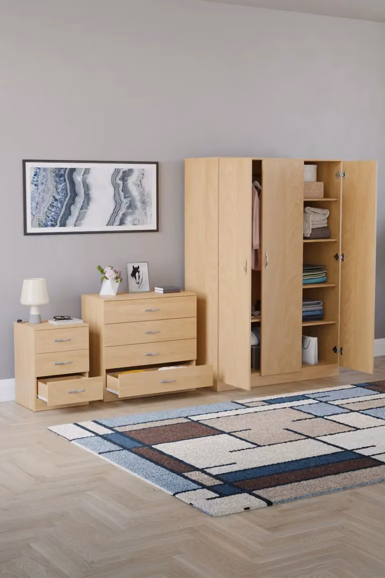 Vida Designs Modern Matt Brown and Green Bedroom Furniture Set