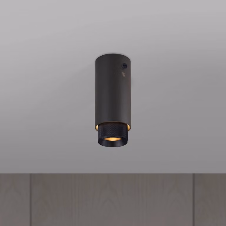 Buster + Punch Exhaust Surface Spotlight in Grey Metal with Cross Knurl Finish