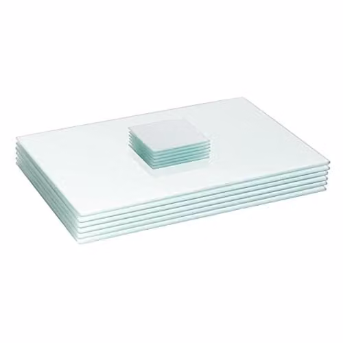 Harbour Housewares 12-Piece Glass Placemats and Coasters Set in White, W/D: 40 x 30 cm
