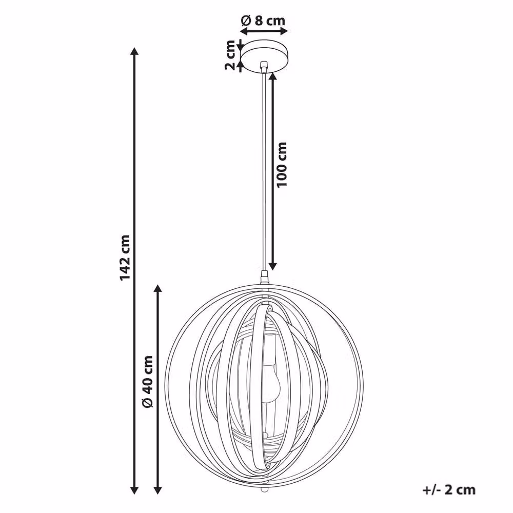 Wyld and Coco Black Poplar Wood Round Pendant Lamp with Adjustable Shade and Two Settings – 3
