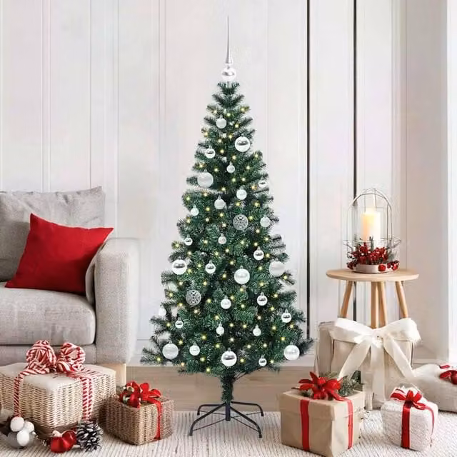 Berkfield Home Pre-lit Artificial Christmas Tree, Green, Height: 150 cm – 1