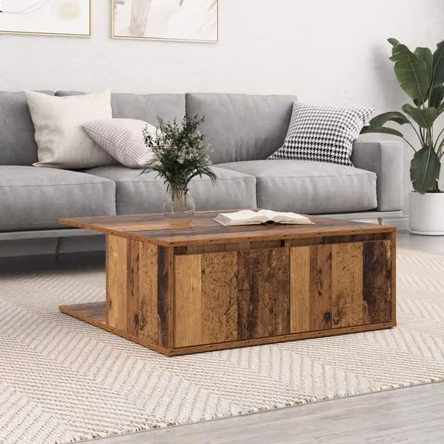 Berkfield Home Modern Square Coffee Table in Brown, W/D/H: 80 x 80 x 31 cm