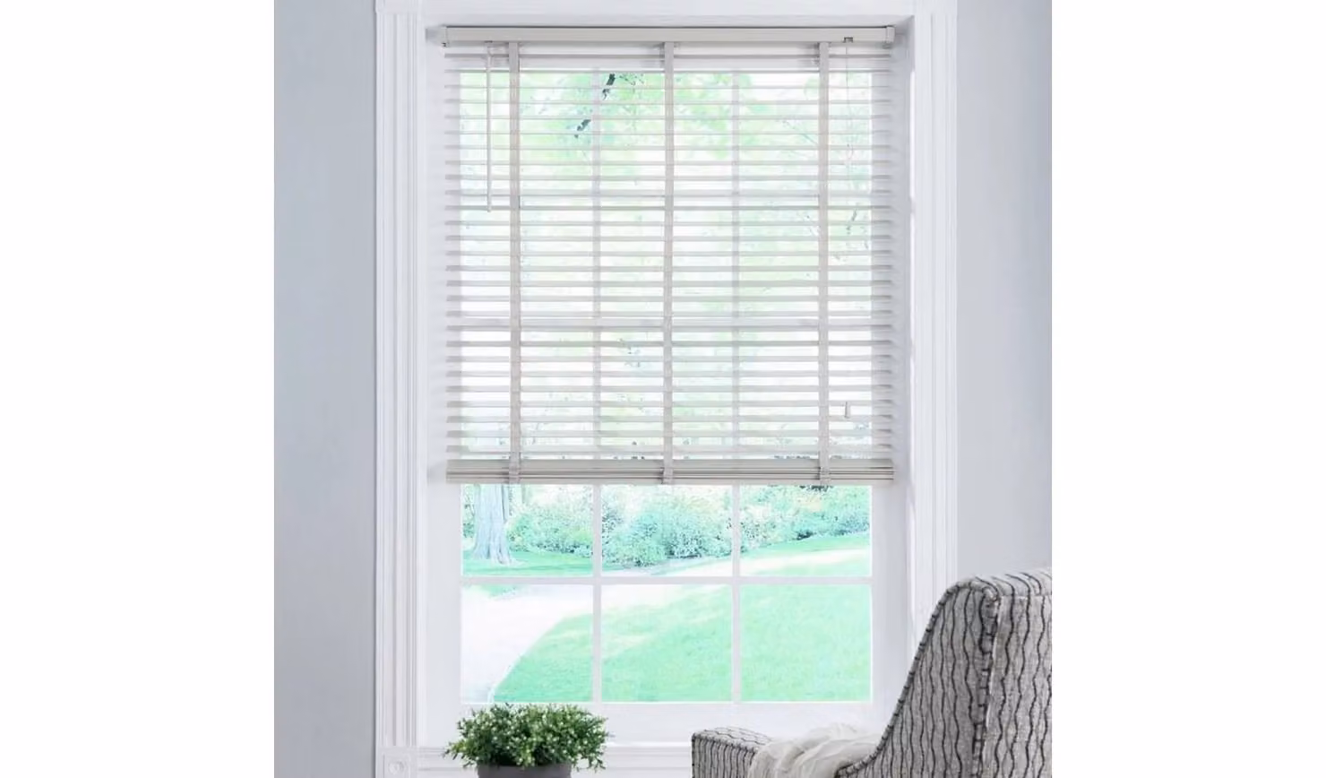Little Black Book Warm Grey Basswood Venetian Blind, W: 90 cm, H: 130 cm