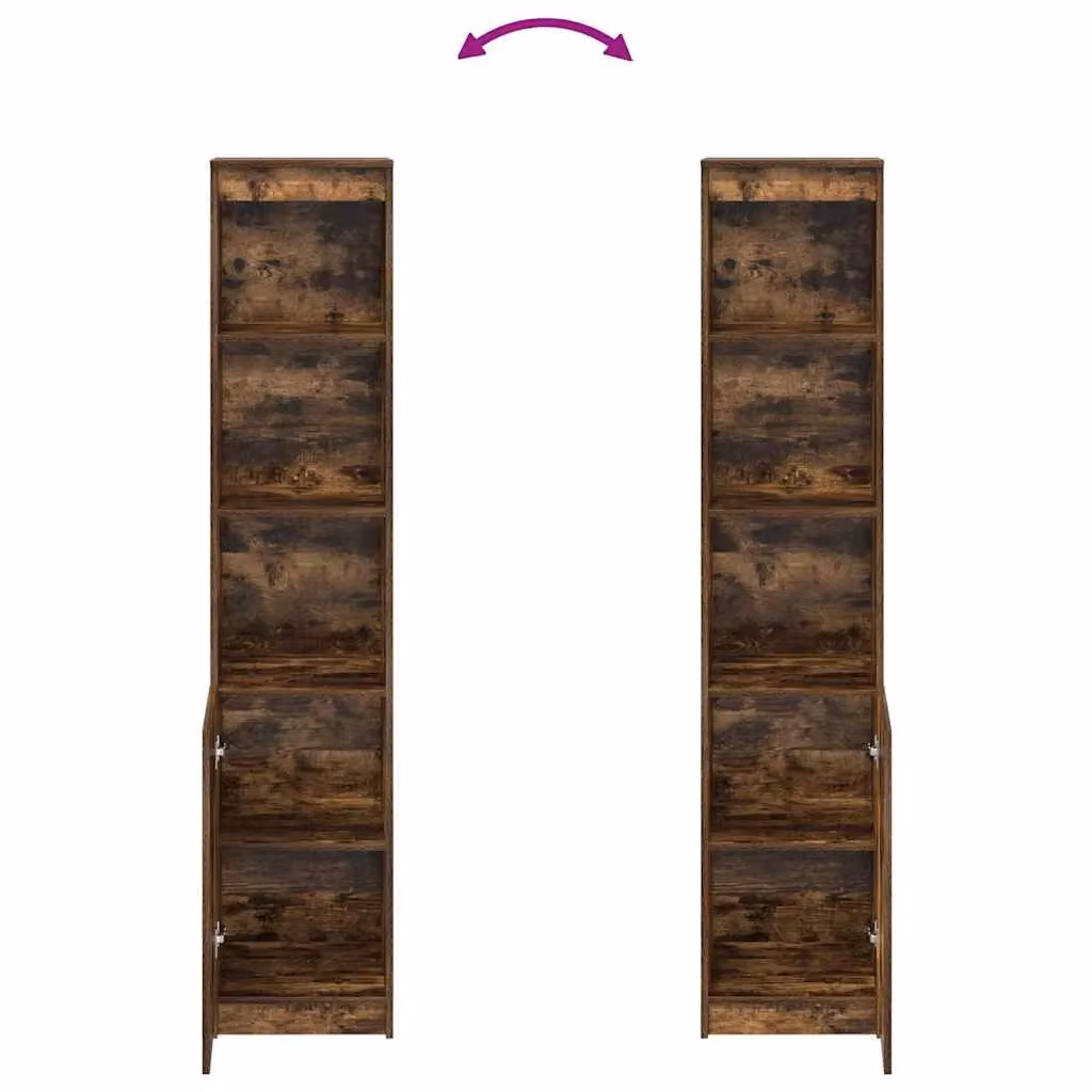 Berkfield Home Smoked Oak Highboard in Brown, W/D/H: 37.5 x 35 x 180 cm – 3