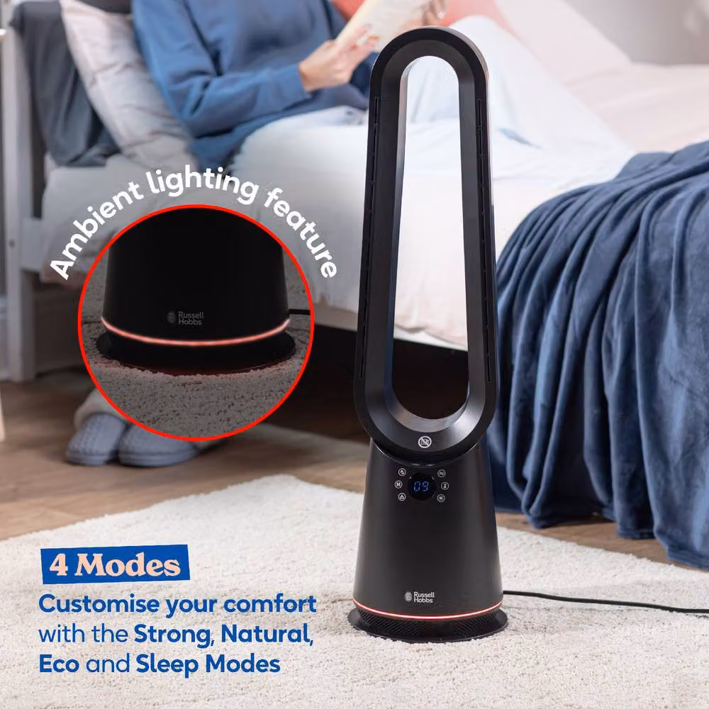 Russell Hobbs 2000W Bladeless Cooling Fan and Heater with Remote Control and Timer in Black, RHBHC2030B – 6