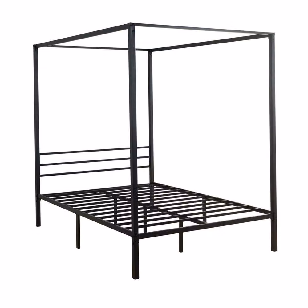 SPETLEK Modern Double Metal 4 Poster Canopy Bed in Black – 2