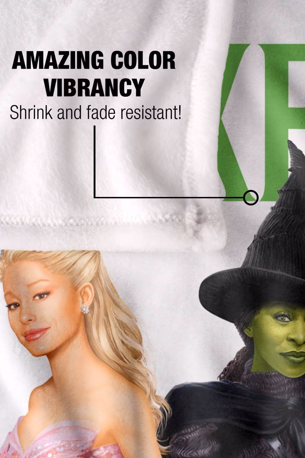NBCU Wicked Pink and Green Glinda and Elphaba Witches Blanket – 3