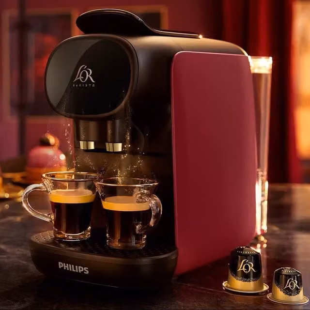 L'OR Barista Automatic Coffee Machine in Red and Black