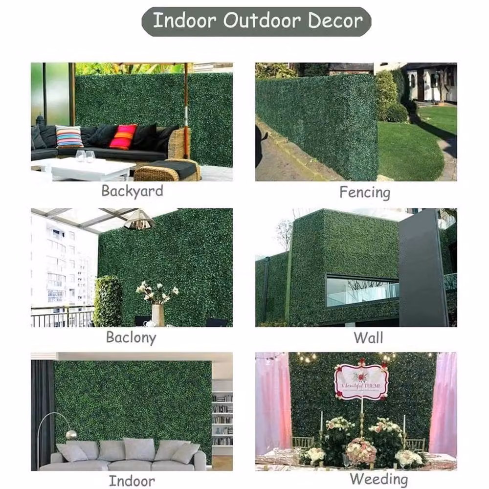 Nordara Set of 18 Green Artificial Hedge Panels for Wall or Fence Mounting – 4