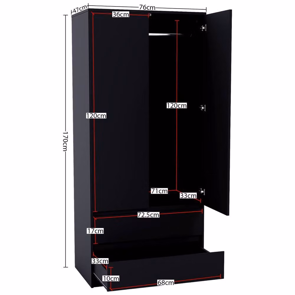 Vida Designs Modern Black 4 Piece Bedroom Set – 1