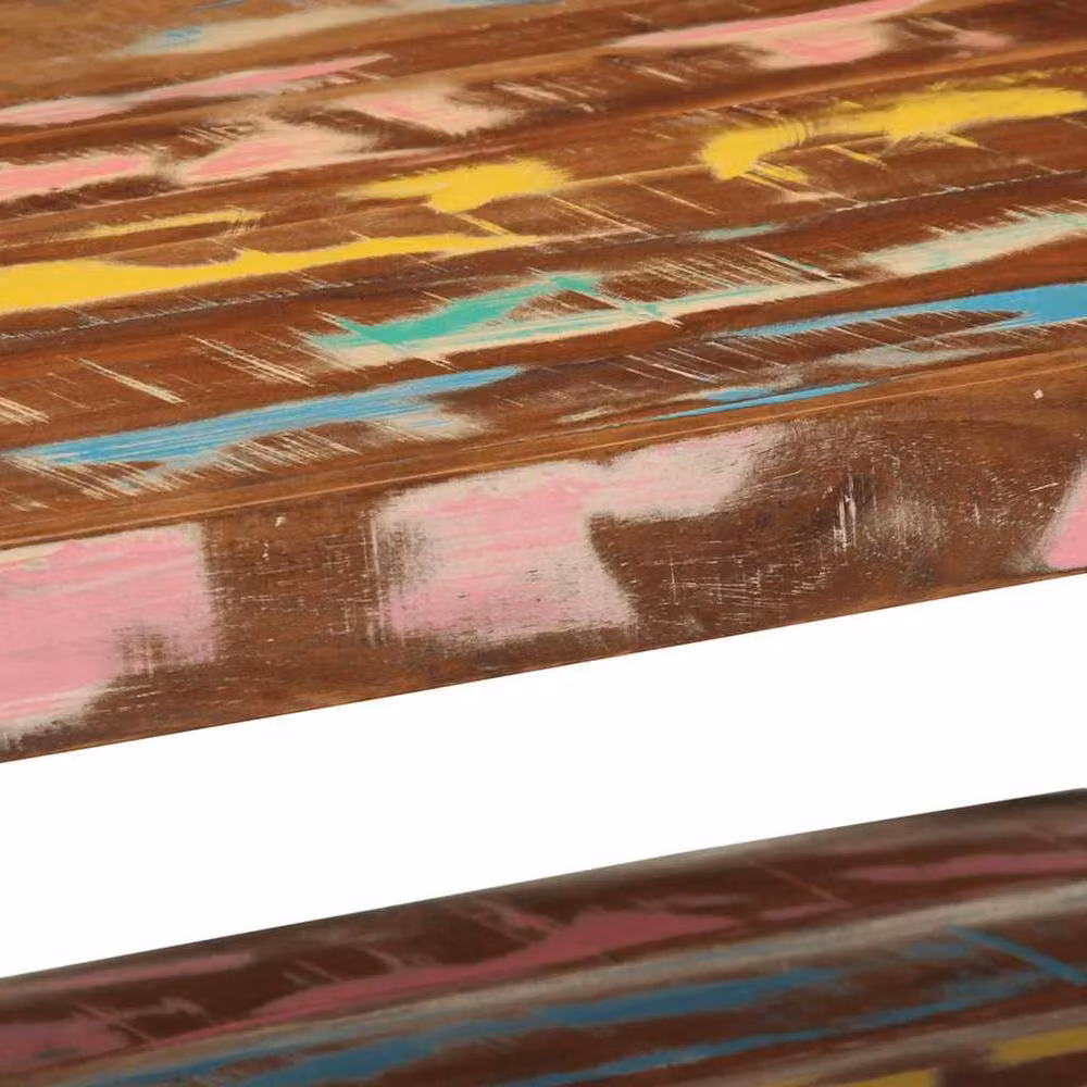 Berkfield Home Multicolour Reclaimed Solid Wood Coffee Table, W: 90 cm, D: 50 cm, H: 38 cm – 4