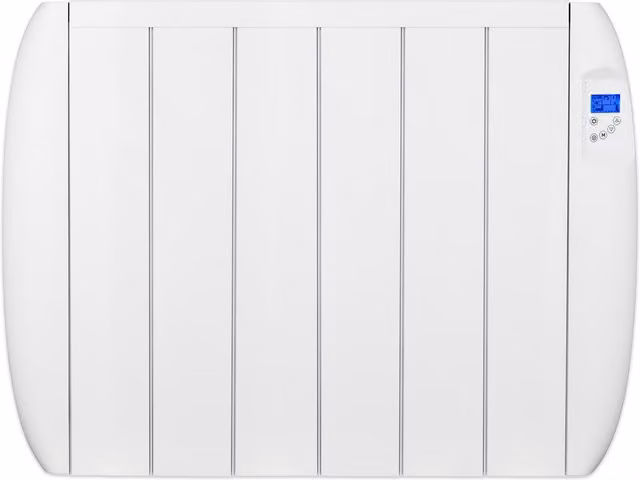 Mylek White Ceramic Fan Heater with Thermostat and Timer, Wall Mounted or Freestanding, Width: 77 cm