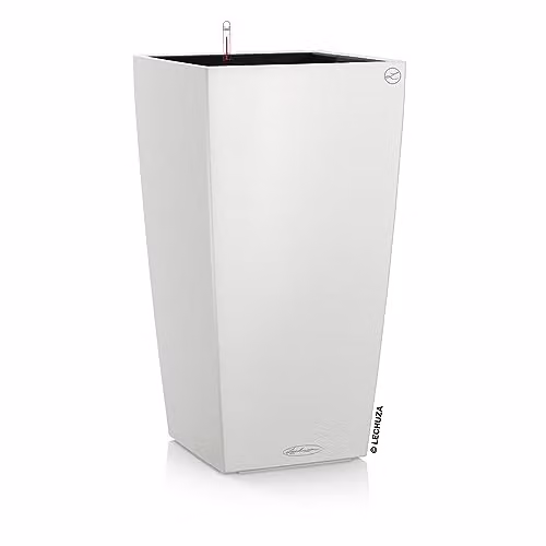 Lechuza CUBICO Color 30 Self Watering Planter in White for Indoor and Outdoor Use, H: 56.5 cm, W: 30 cm, D: 29.5 cm – 1