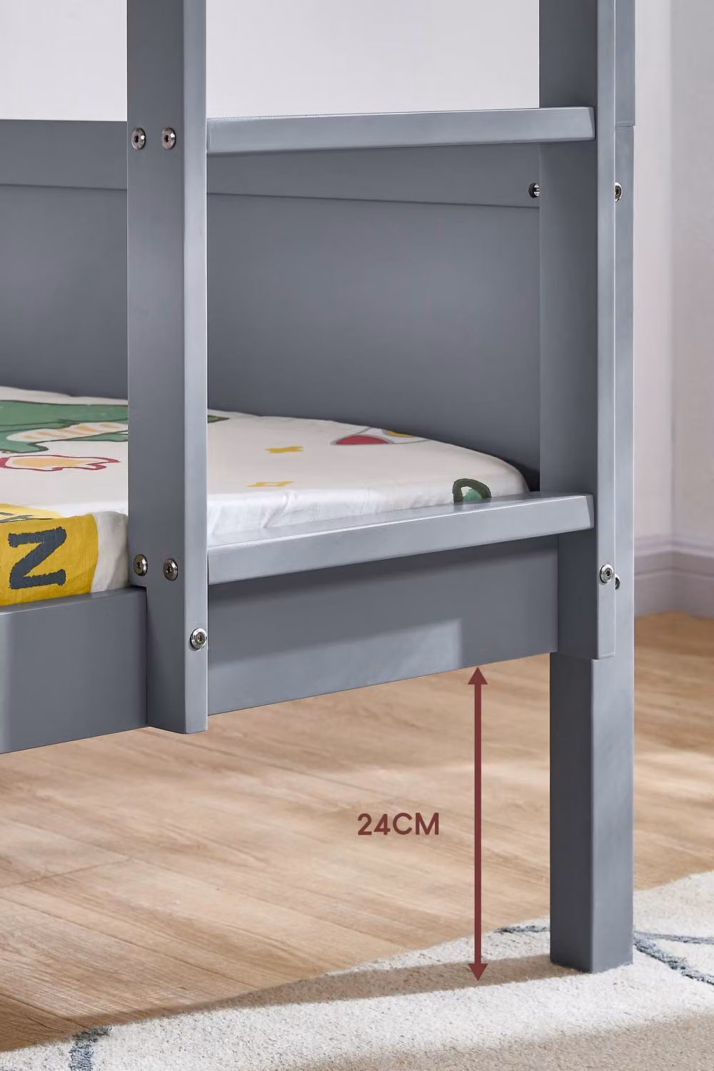 Home Discount Junior Vida Gemini Detachable Bunk Bed with 2x Foam Mattresses in Grey – 3