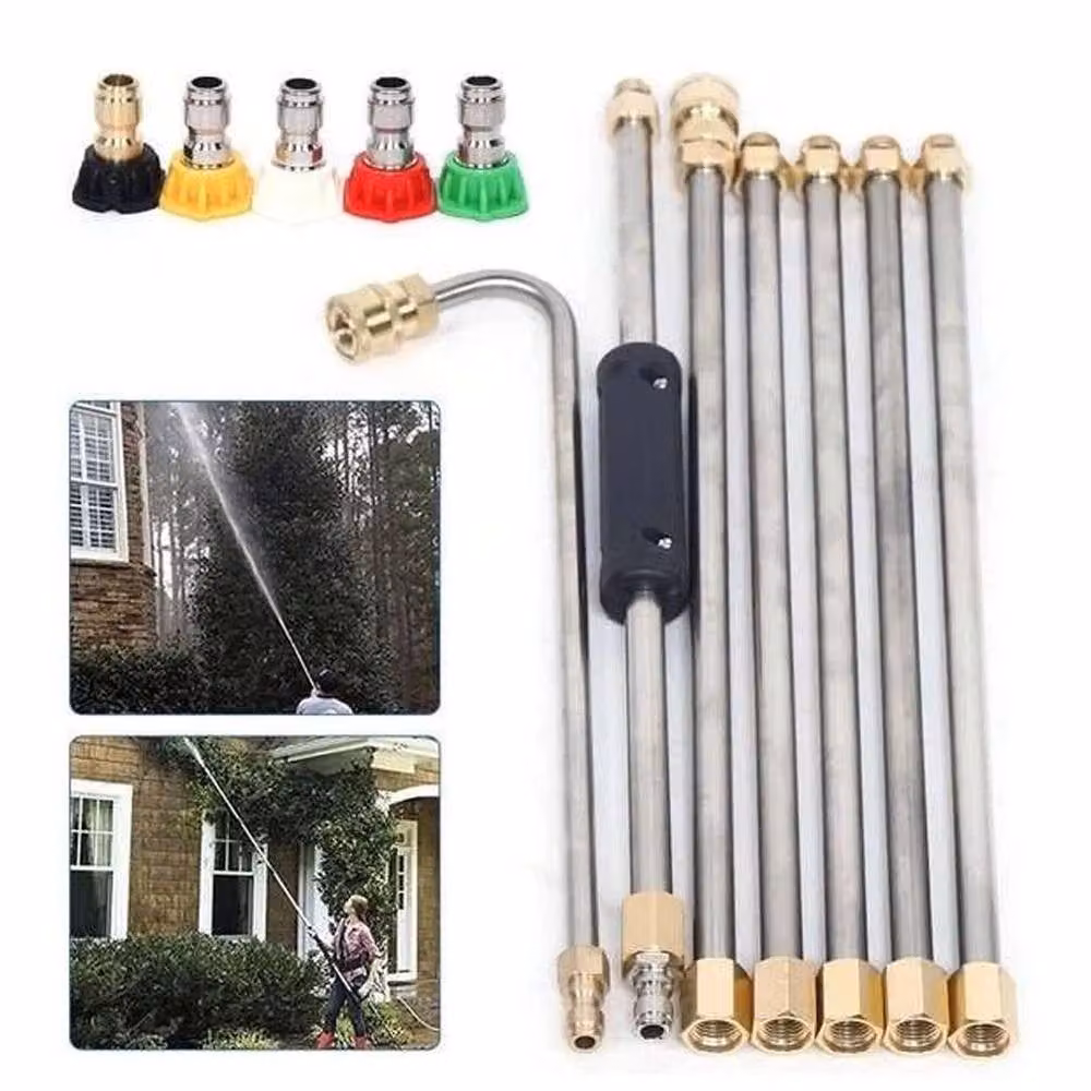 FLAVORA Pressure Washer Extension Wand Lance Gutter Cleaning Tool in Silver – 2