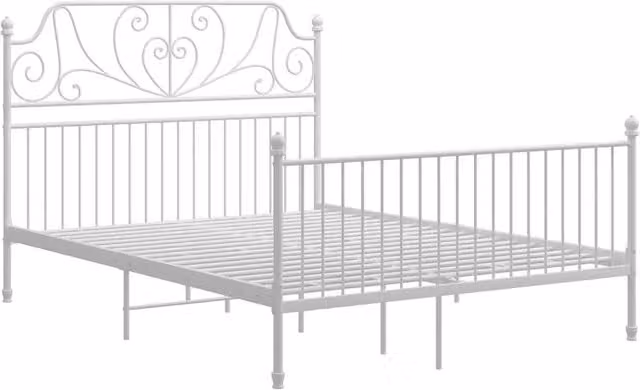 Berkfield Home White Metal Bed Frame W/D/H: 140 x 200 cm
