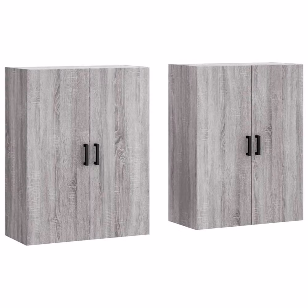 Berkfield Home Wall Mounted Cabinets, 2 Piece, Grey Sonoma, W/D/H: 69.5 x 34 x 90 cm – 3