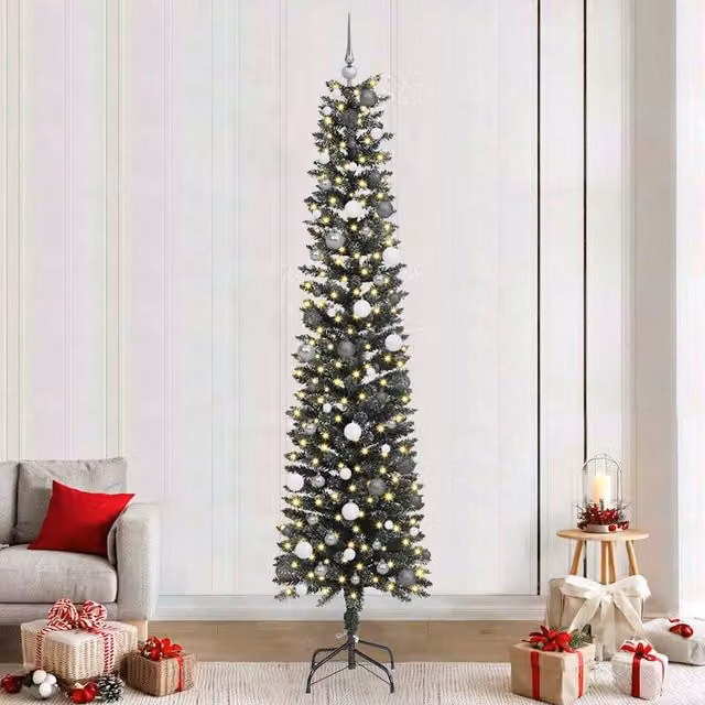Berkfield Home Artificial Christmas Tree with 300 LEDs, Green, W/D/H: 58 x 58 x 240 cm – 1
