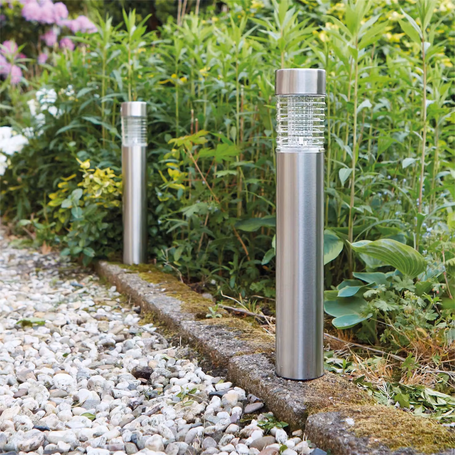 Luxform Tacoma Solar LED Garden Lights in Metallic Silver, 2 Pack – 2