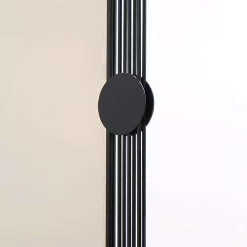 Charles Bentley Warsaw Arch Mirror in Black, Metal and Glass, H 155 x W 64.5 cm – 3