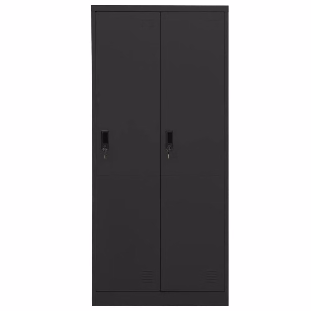 Berkfield Home Anthracite and Black Metal Wardrobe with Hinged Doors, W/D/H: 80 x 50 x 180 cm – 2