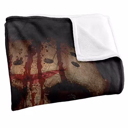 LOGOVISION Friday the 13th Super Soft Fleece Throw Blanket, Multicolour and White, W/D/H: 152 x 127 cm – 2