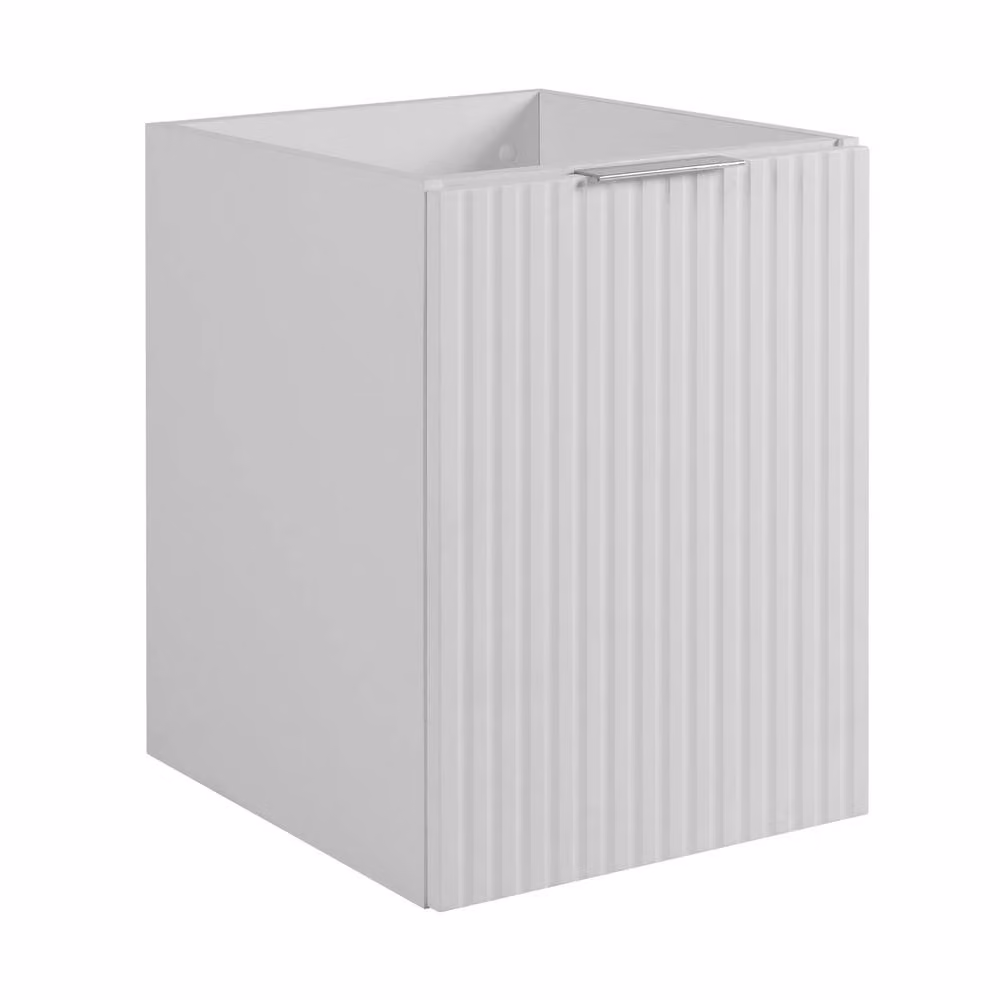 Heze Furniture Flow 1 Door Fluted Bathroom Vanity Cabinet with Worktop, White – 2