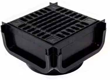 Polycon Lite Aqua Channel Drain Composite Grating Class A15 Corner in Black