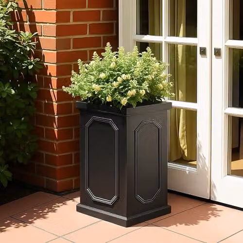 IDEALIST Small Grey Stone Planter Pot, Height: 52 cm, Volume: 30 l – 1