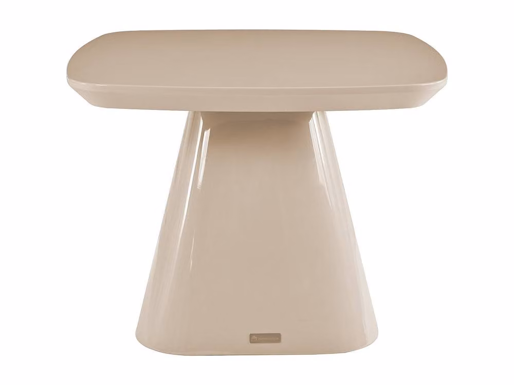 Vente-unique NATAZA MDF Side Table in Taupe/Beige with Glossy Lacquered Finish, W/D/H: 45 x 45 x 60 cm – 2